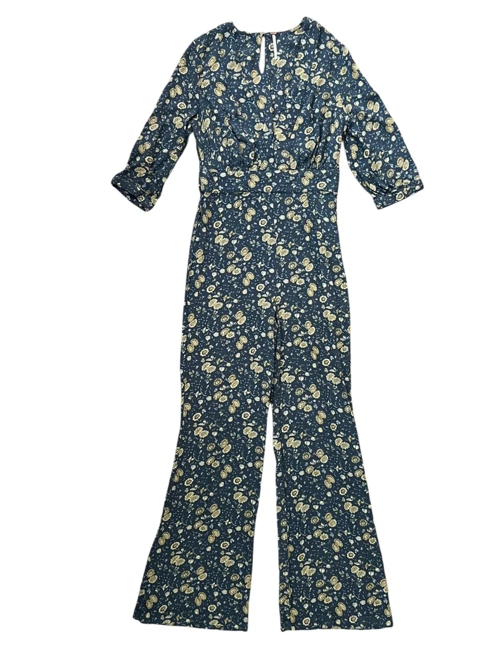 Free People FP Women’s Some Like It Hot Midnight Combo Floral Jumpsuit Size 2